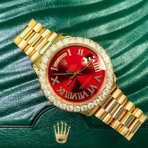 rolex red and gold